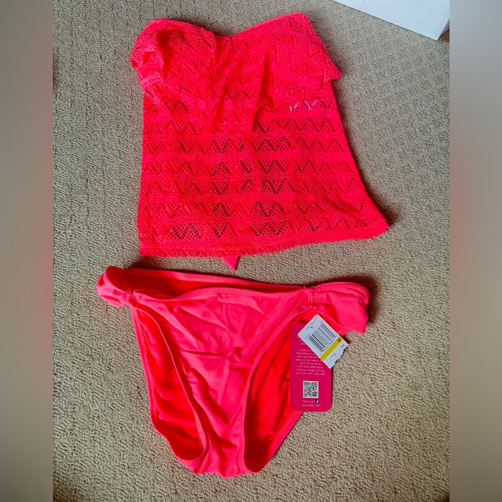 Vibrant Pink Lace Bikini Set